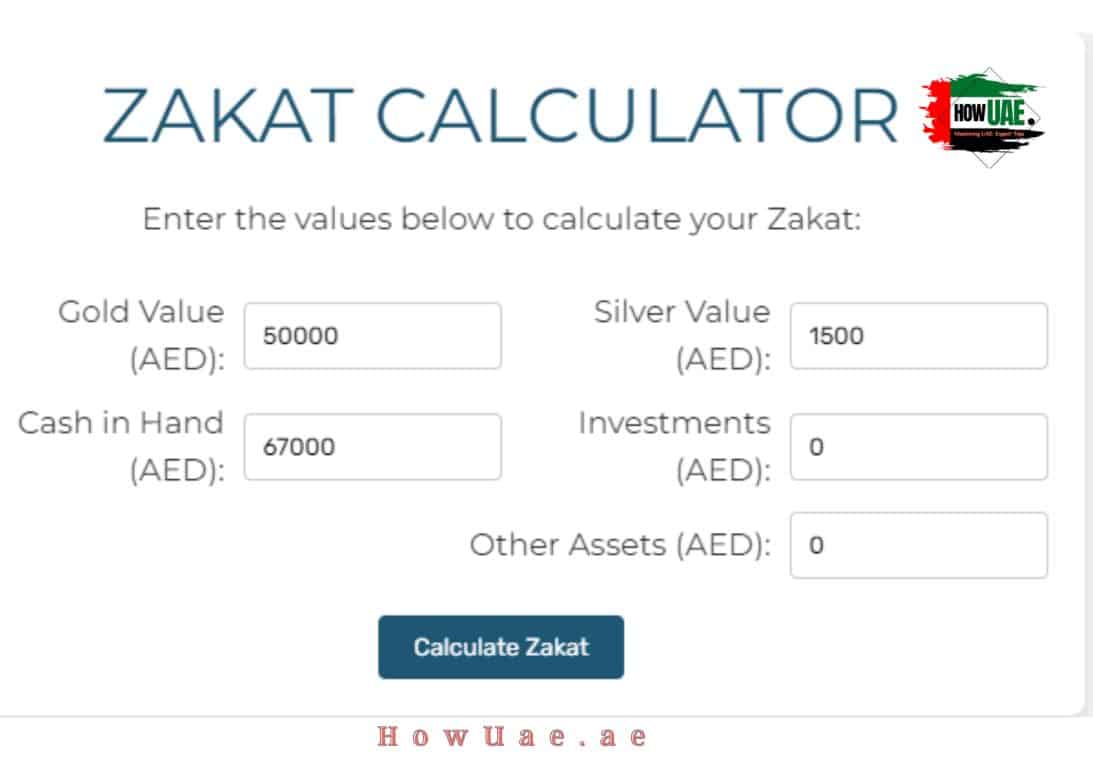 zakat calculator uae online in AED